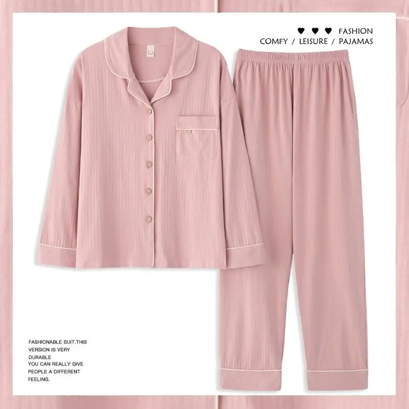 Pijamas Women 2022 Cotton Long Sleeved Casual Loose Pyjama Pour Femme Sets Outfits Sleepwear  Christmas Pajamas for Family Plue