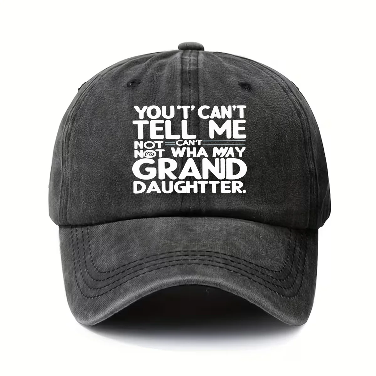 Baseball Cap, Washed and Vintage-Style, Adjustable, Fashionable Retro, Lightweight, Invisible Style, My Daughter Said I Can'T Tell You, Pattern Print, for Daily Sports and Travel, Unisex, Gift for Family and Friends