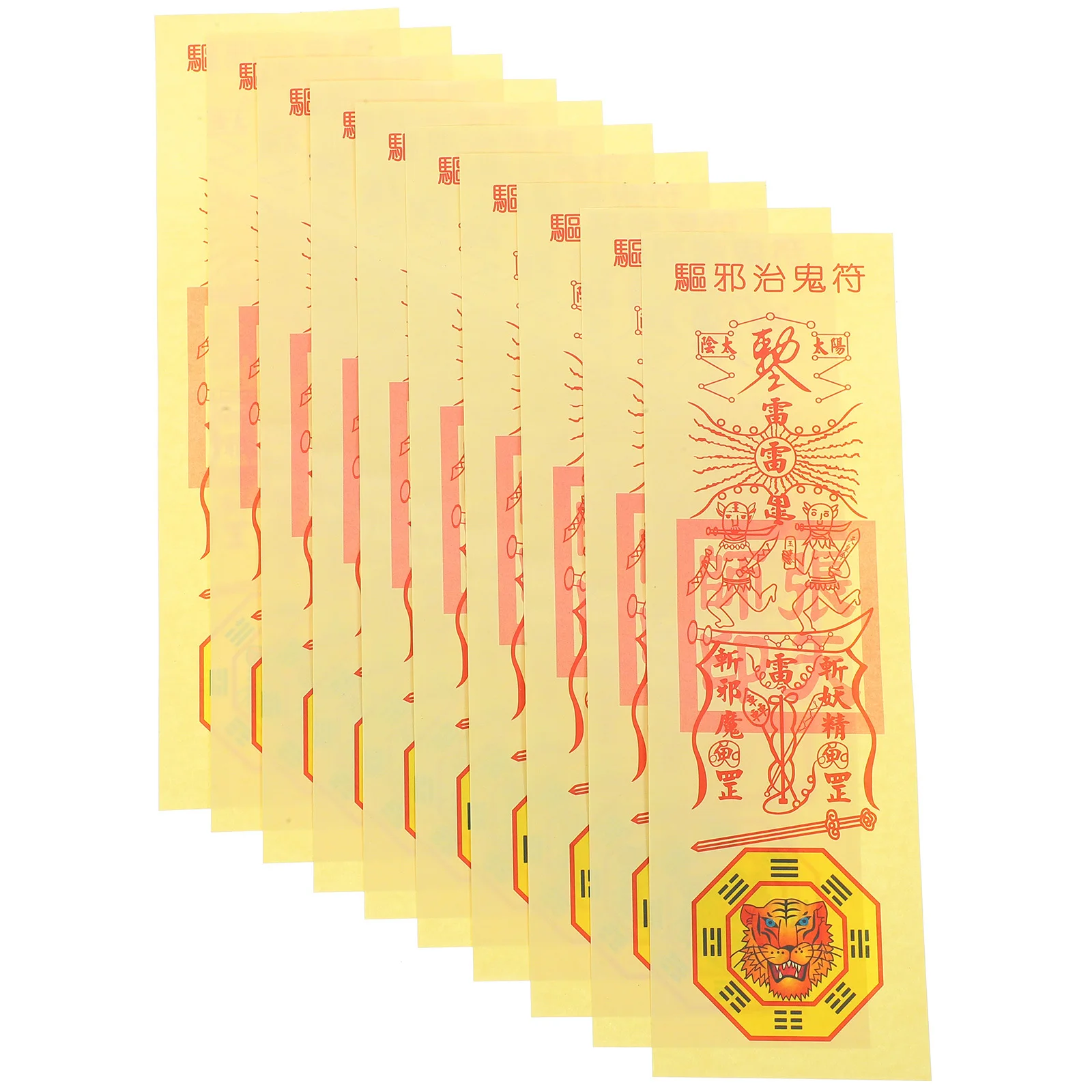 

10 Sheets Chinese Fulu Paper Party Trick Prop Taoist Priest Costume Accessory Halloween Cosplay Prank Festival