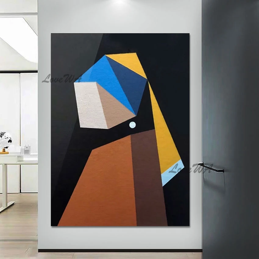 

Frameless Canvas Painting for Young Girl, Pop Figures, Semi Abstract Picture, Contemporary Wall Art, Sleeping Room Decoration