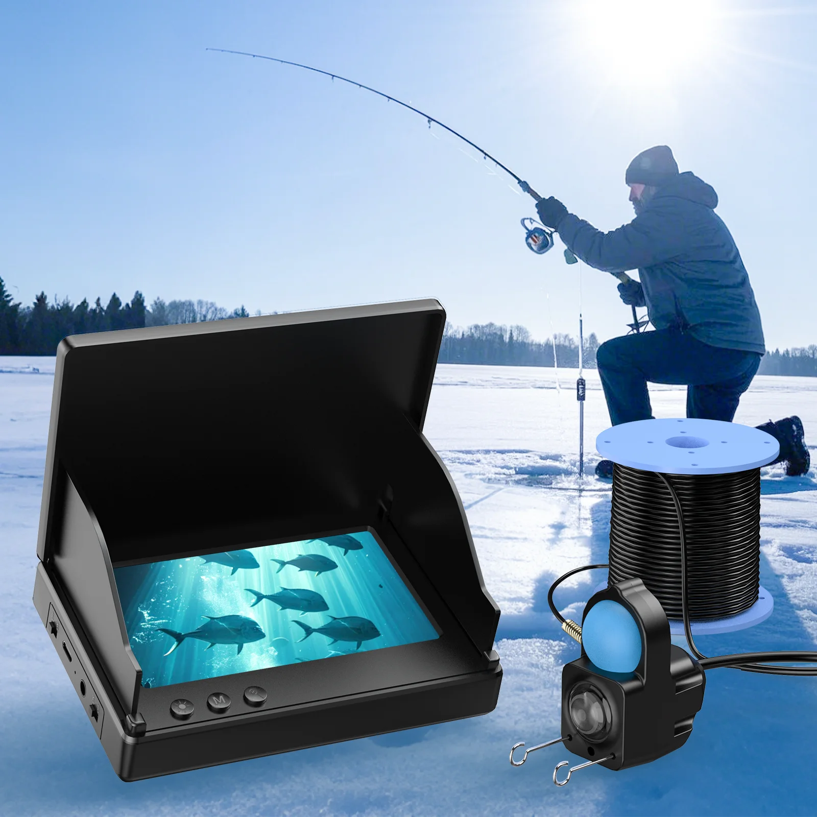 Камера для подводной рыбалки 4,3 дюйма HD 1080P 1000TVL камера 12 шт. инфракрасные фонари портативная камера для подледной рыбалки 15 м и 30 м