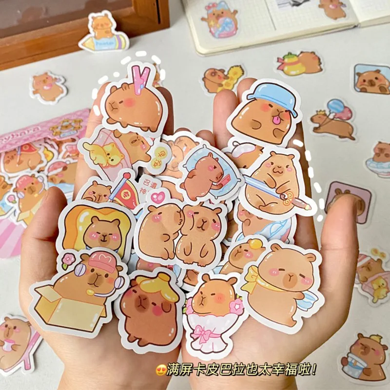 100pcs Cute Capybara Sticker Aesthetic Stationery Japanese School Supplies Children\'s Stickers Diary Decoration Art Supplies