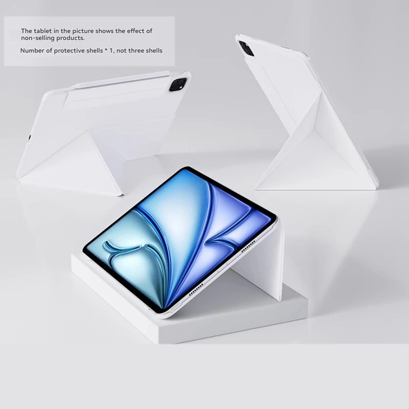 For Case with Pen Slot Holder Double-Sided Clip Protective Cover Thin and Light 13inch for Pro 2024 White-A46I