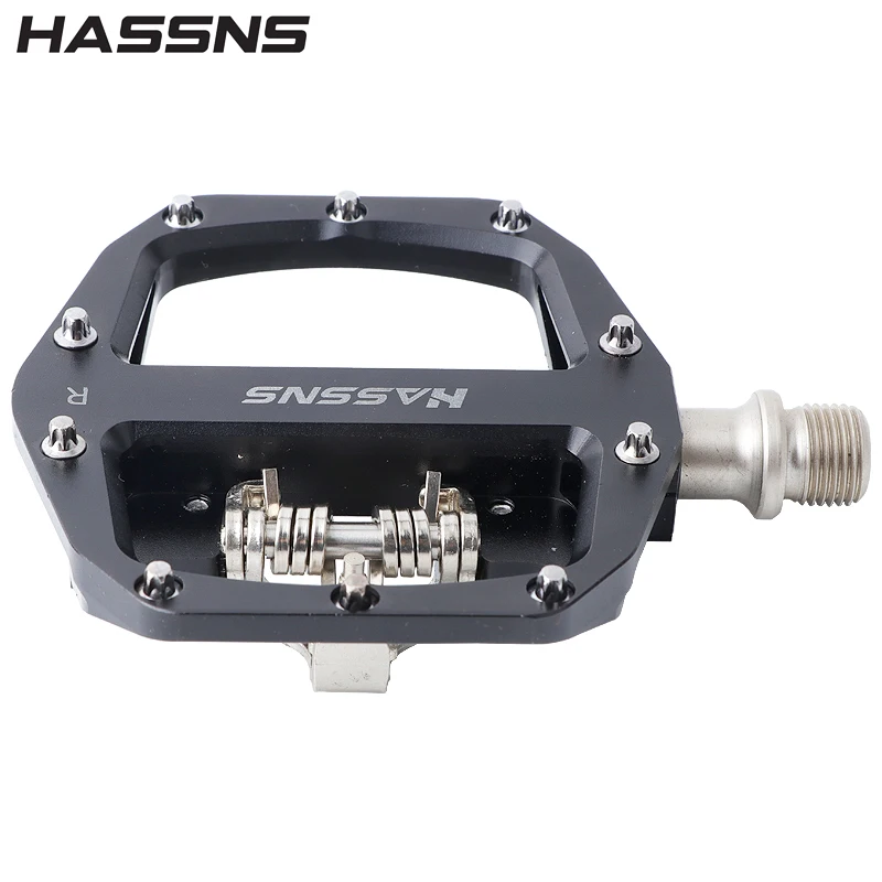 HASSNS M201 Pedals For Bicycle Footrest Mtb Mixed Pedals Clip Mountain Bike Foot Rest Double Function Spd Aluminum Footrest