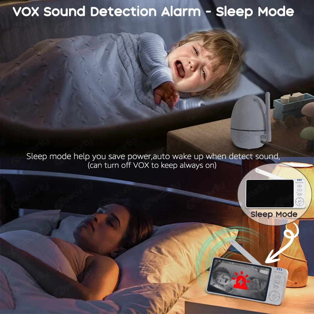 5 Polegada hd monitor do bebê pan-tilt-zoom câmera do telefone do bebê mãe crianças conversa bidirecional visão noturna bebe babá sem fio babá