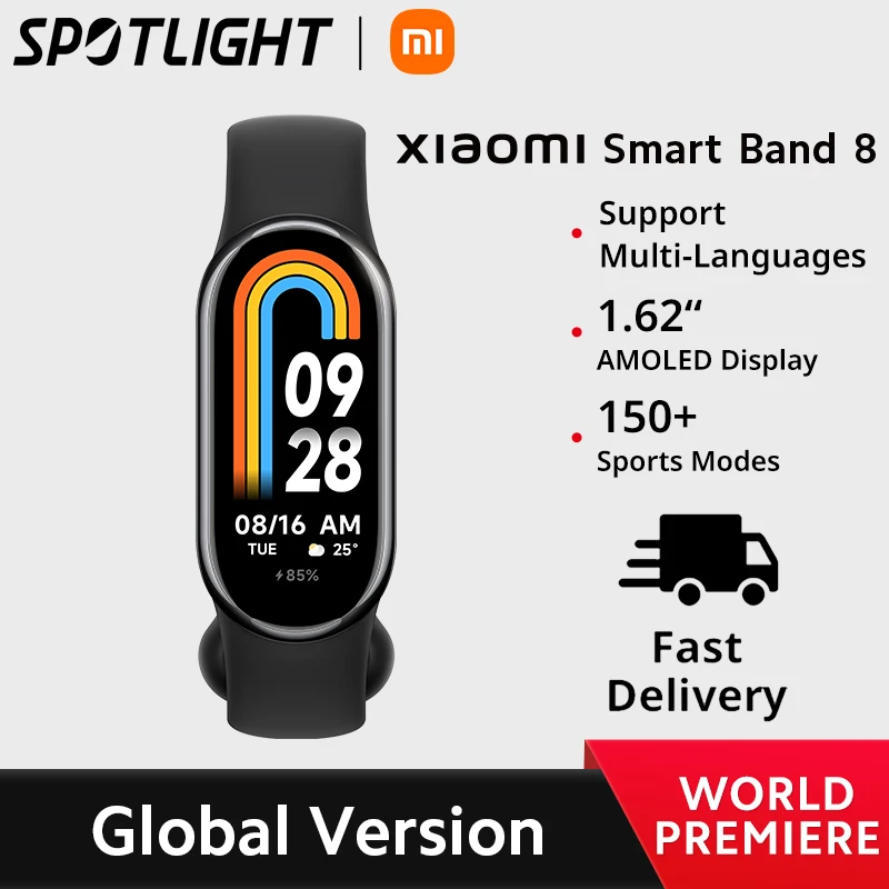 [World Premiere]Global Version Xiaomi Band 8 Smartband 150+ Sport Modes 1.62 Inch AMOLED Screen Ultra 16Days Battery Life