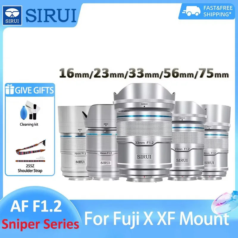 

SIRUI снайперская Серия 16 мм 23 мм 33 мм 56 мм 75 мм фотообъектив с автофокусом для Fuji X XF Mount XT3 XT4 XT5 XT50 XS10 XA7 XPRO1 XE1
