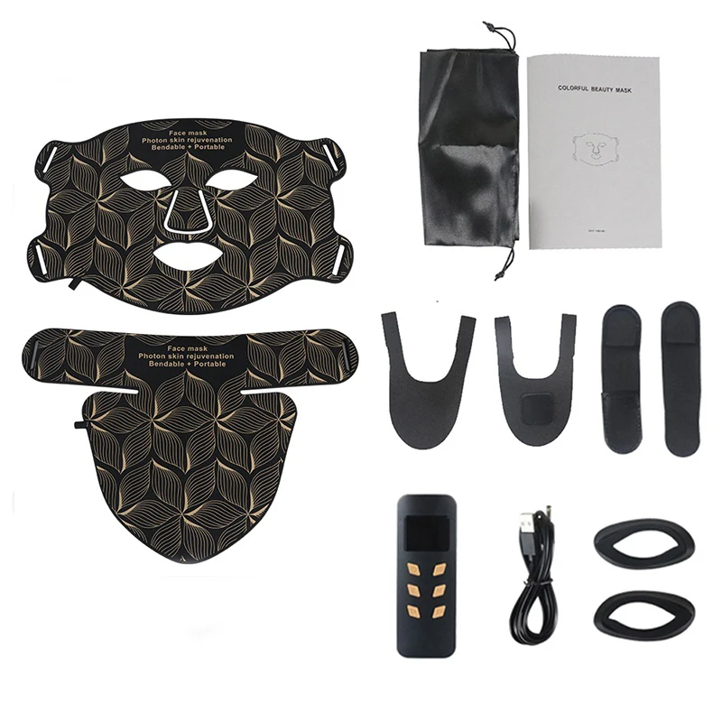 LED Facial Mask with Neck 8 color Near-infrared Red Facial and Neck Photon Oil Control Skin Firming Whitening and Anti Rednes 5