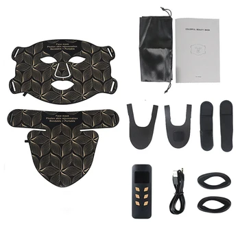 LED Facial Mask with Neck 8 color Near-infrared Red Facial and Neck Photon Oil Control Skin Firming Whitening and Anti Rednes 10