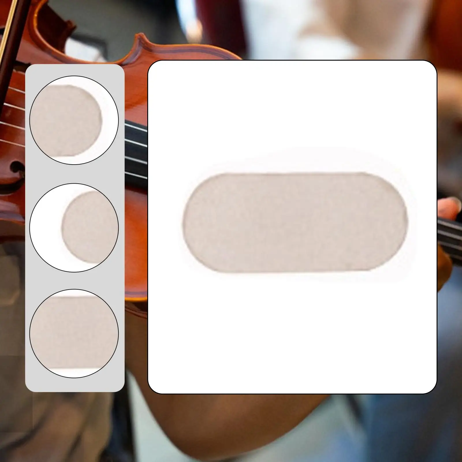 Violin Viola Cello PU Leather Bridge Pad Durable Protective Cushion for Bridge String Enhancer