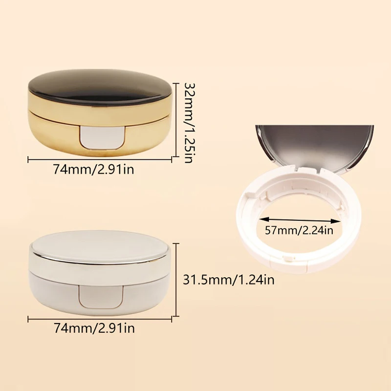 1pc 15g Empty Air Cushion Puff Box Portable Cosmetic Makeup Case Container With Powder Mirror For BB Cream Foundation