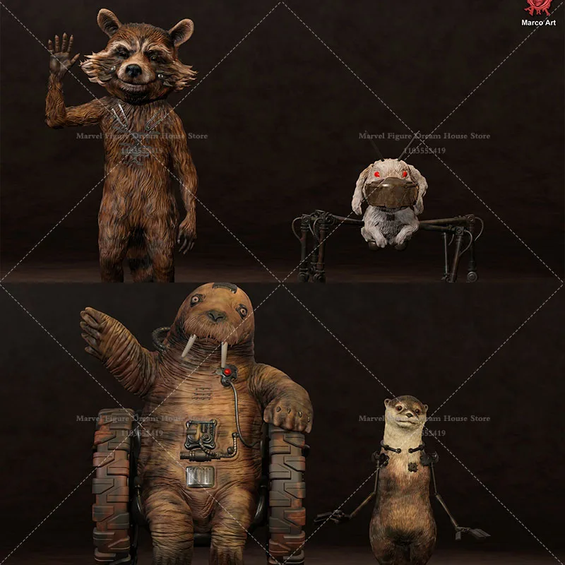 

1/24 Scale Rocket Walrus Plate Lylla Rabbit Big Teeth Modified Animal Experiments DIY Self-assembled GK 3D Resin Un-panited Doll