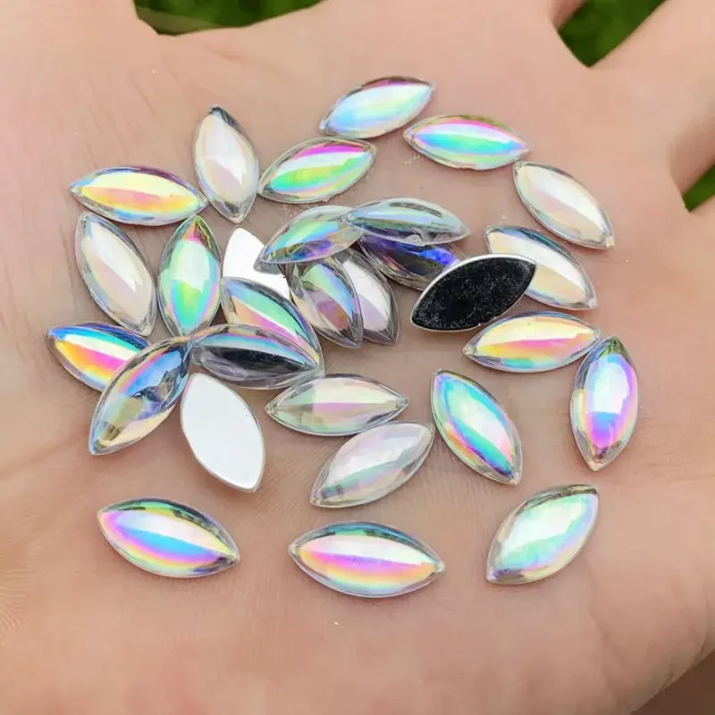 Bianco AB Strass Occhio del Cavallo e del Diamante/Waterdrop/Cristallo Del Diamante di Scintillio Pietre di abbigliamento FAI DA TE Decorazioni dei