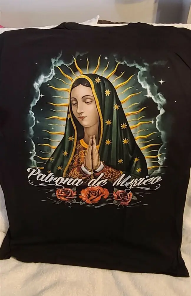 OUR LADY OF GUADALUPE PATRONA DE MEXICO ROSE ROSES FLOWER T-SHIRT