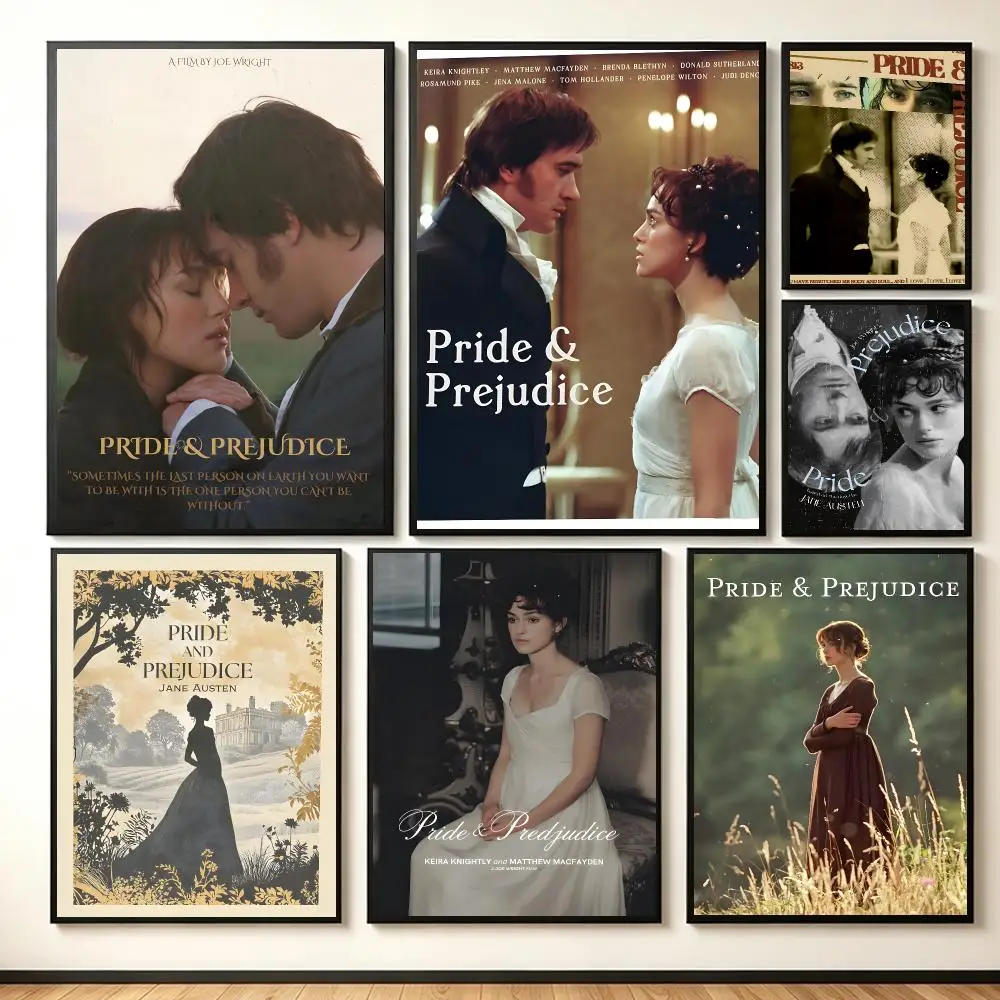 Classic Movie P-Pride Prejudice Poster Lightweight Self‑Adhesive PP Wall Decal for Study Living Room Bedroom Decor Gift