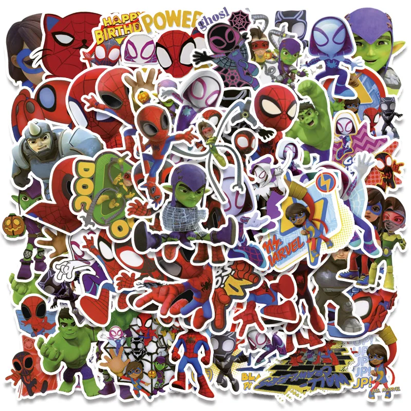 

50pcs Spider-man Cartoon Graffiti Sticker Waterproof Diy Decals For Phone Laptop Ipad Luggage Thermos Notebook Skateboard Decor