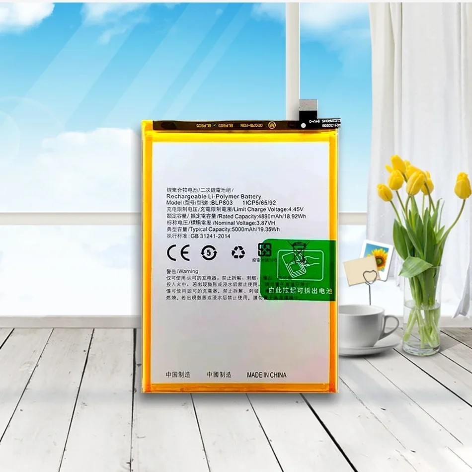 

BLP803 Battery For Oppo Realme C17 V3 Q3i 7I Mobile Phone Replacement Lithium Polymer Bateria