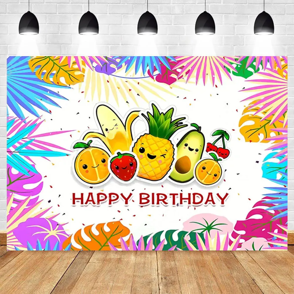 Hey Bear Sensory Fruit Cartoon Theme Birthday Party Background Custom Decorate Banner Kids Gift Baby Shower Photography Props