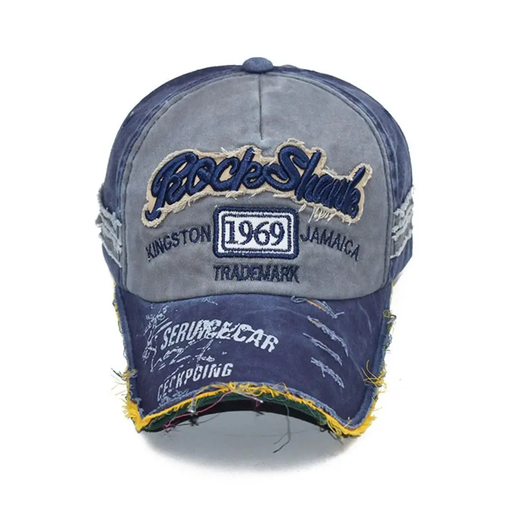 Outdoor Sports WASHED DENIM Vintage Embroidery Baseball Caps Baseball Hats Sunscreen Hats Distressed Faded Cap