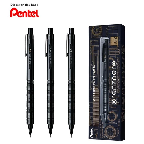 Imagen 2 del producto Lápiz mecánico de Metal Pentel Orenznero japonés, centro de gravedad bajo, lápices de dibujo de 0,2/0,3/0,5 MM, bolígrafo de cómic para bocetos para la escuela
