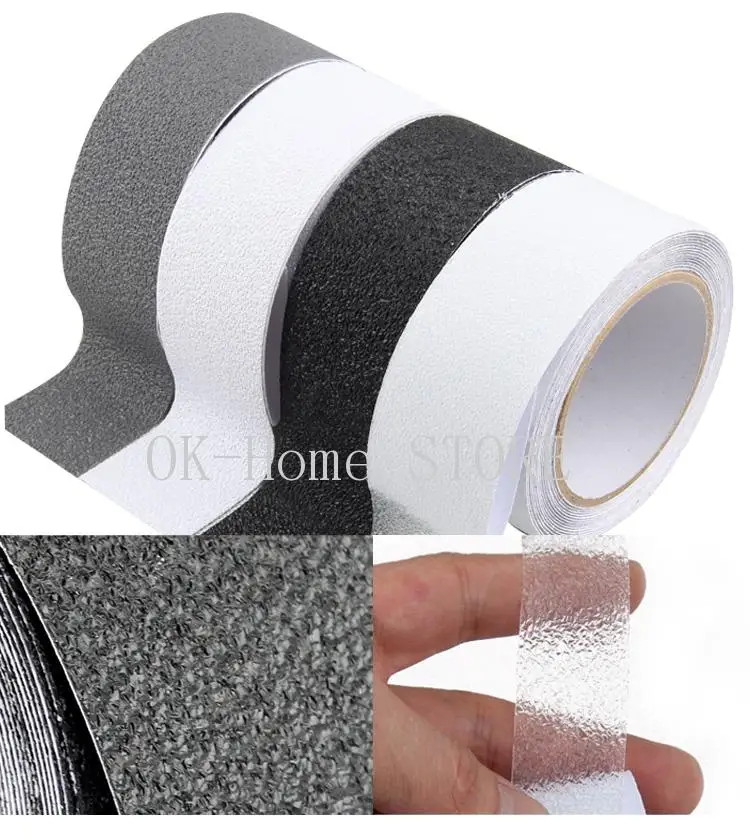 Various Colors 5M Wear-resistant Floor Paste 1cm Waterproof self-adhesive Step Non-slip Strip Non-slip tape 2.5cm 5CM 7CM 10CM