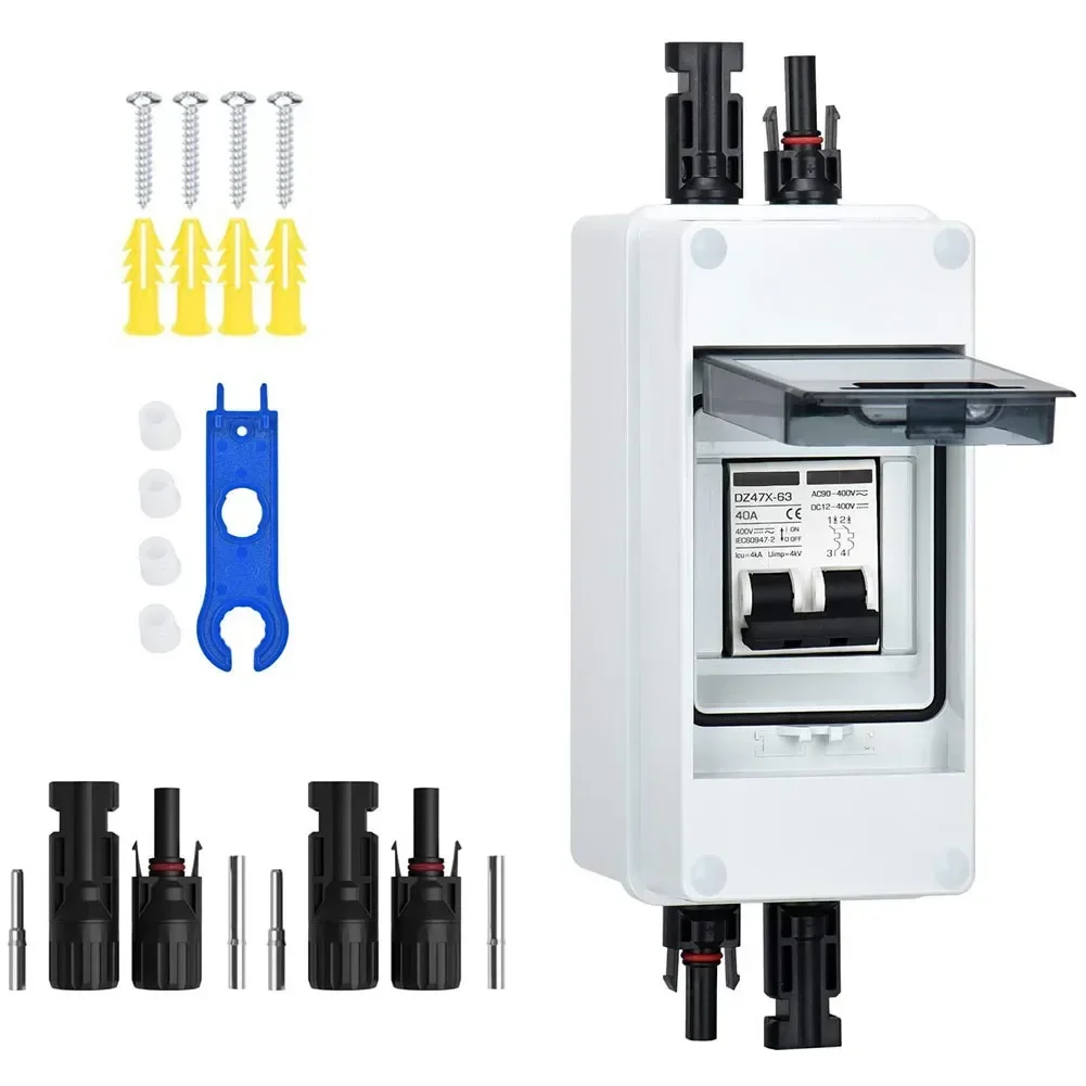 Easy Installation DC Isolator Switch for Solar Panel Circuit 40A IP65 Waterproof with MC Connectors and Waterproof Cap