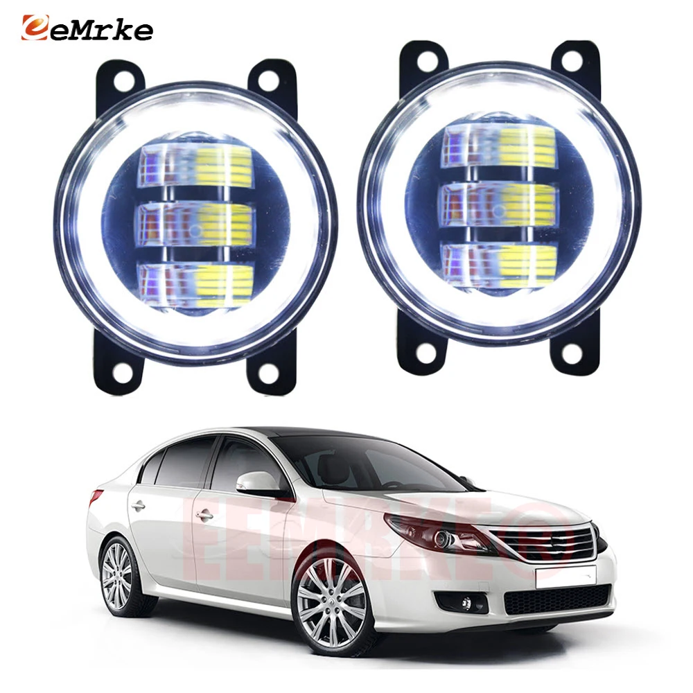 Led Fog Lights PTF 30W Clear Lens for Renault Latitude L70 Samsung SM5 2010-2012 Car DRL Halo Turn Signal Angel Eye Day Light