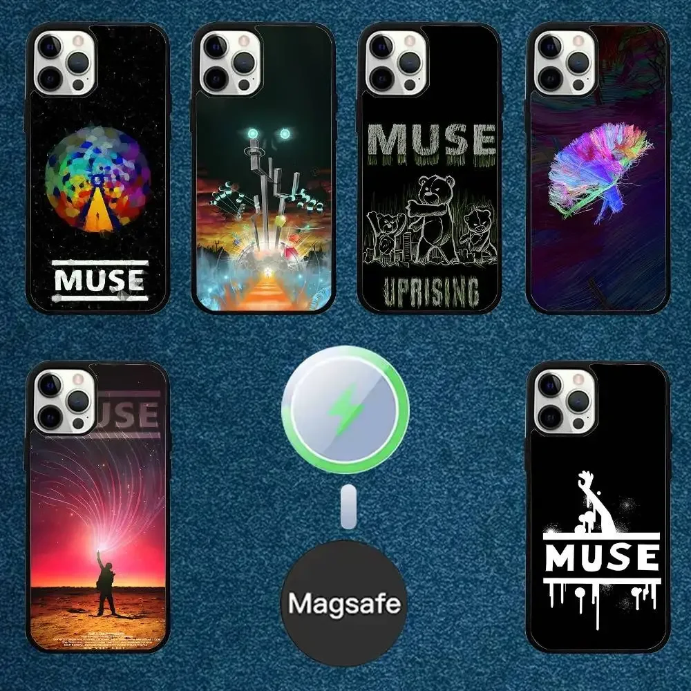 

M-MUSE Band Phone Case For iPhone 16,15,14,13,12,11,Plus,Pro,Max Mini Magsafe Magnetic Wireless Charging