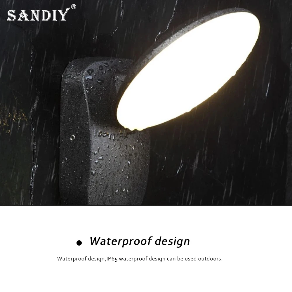 SANDIY 2025 New LED Outdoor Wall Light Housing Kit Outdoor Spotlight Modern Villa Community Balcony Mall Project Lighting