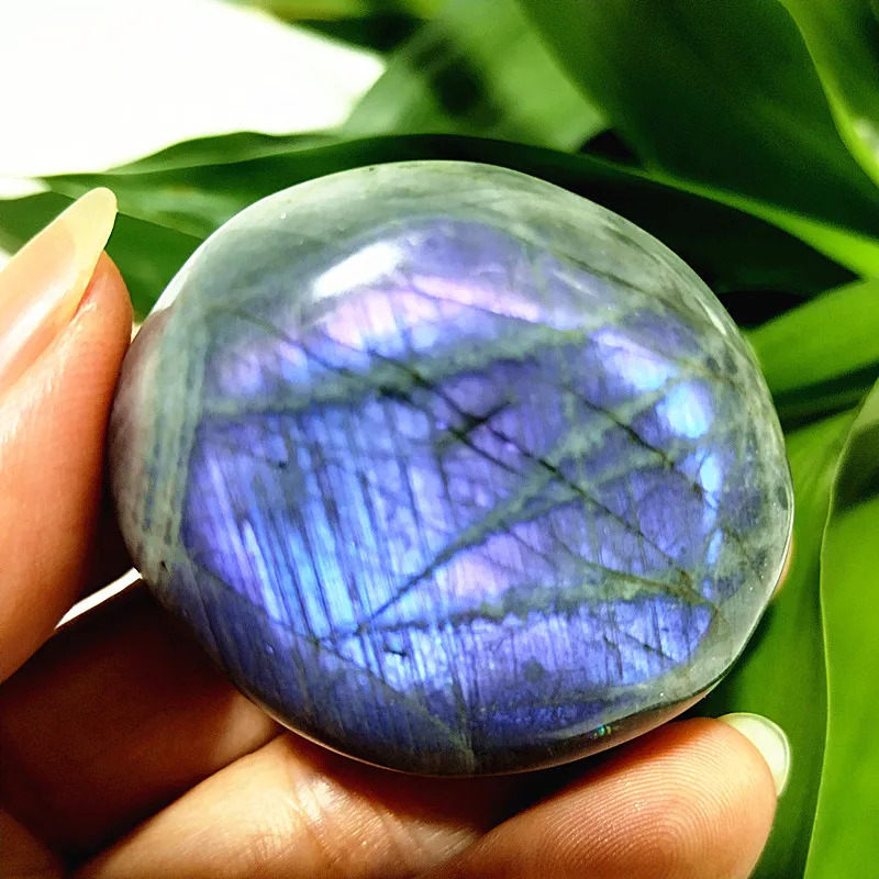 Natural Gemstone Yellow Light Labrador Palm Stone Witchcra Chakra Spiritual Healing Meditation Feng Shui Crystal Home Decoration view 3