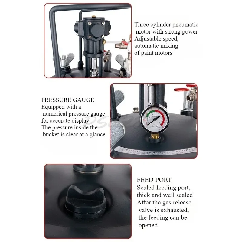 Pneumatic Pressure Bucket Automatic Mixing Coating Paint Dispensing Machine Glue Pressure Bucket Glue Spray Gun Can Mixing