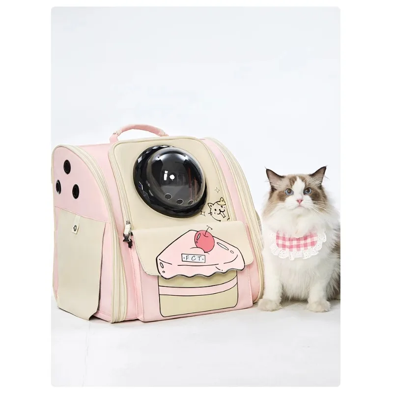 

Cat bag out breathable portable large capacity pink blue pet anti-stress