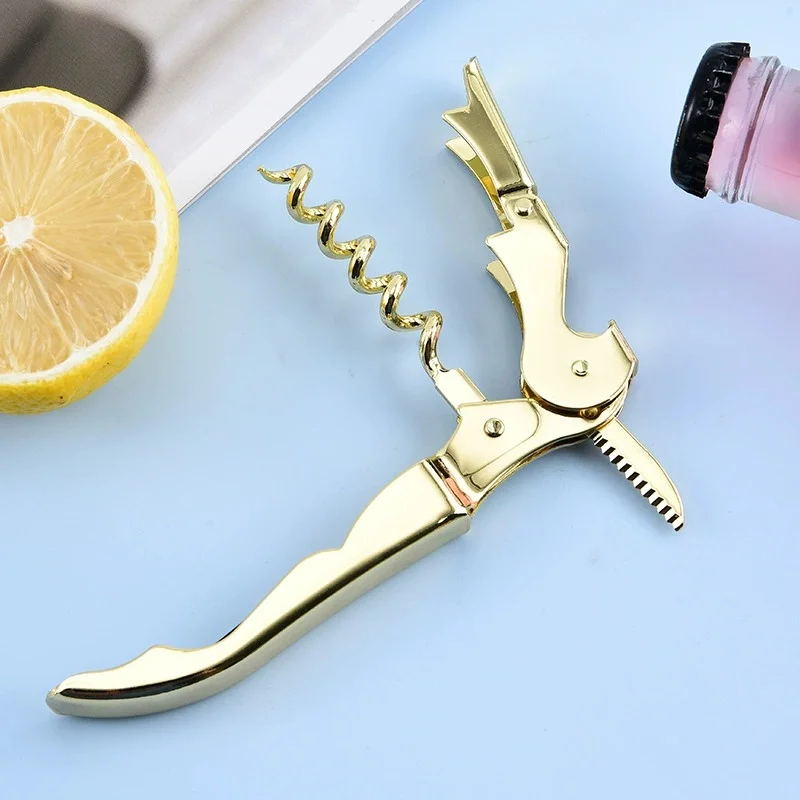 Professional Waiter Corkscrew: Serrated Knife, Thick Neck, Double-Hinged Fulcrum, and Thicker Screw for Easy Wine Opening. - view 2