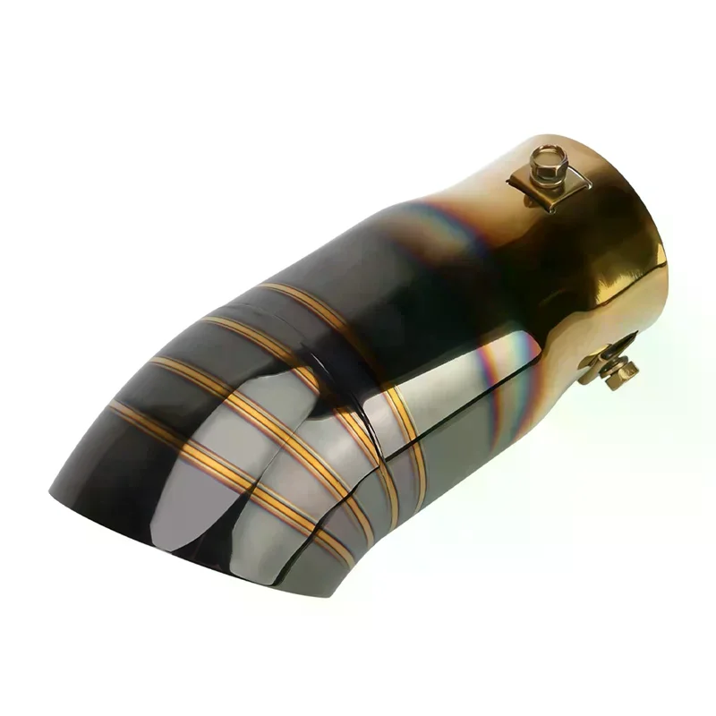 1Pcs Universal Car Exhaust Muffler High Performance Stainless Steel Straight Through Exhaust Muffler Enhance Sound And Style