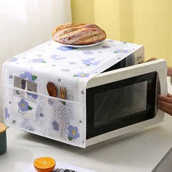 3Pcs Microwave Oven Covers Side Bag Waterproof Kitchen Hood Dust Cover Household Cute Print Dustcovers