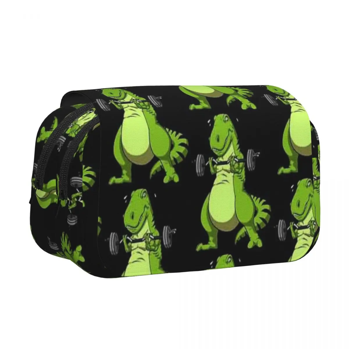 T-Rex Dinosaur Fitness Pencil Case Pen Holder Hard Shell Leather Big Capacity Pen Box Pencil Bag for Students Gifts