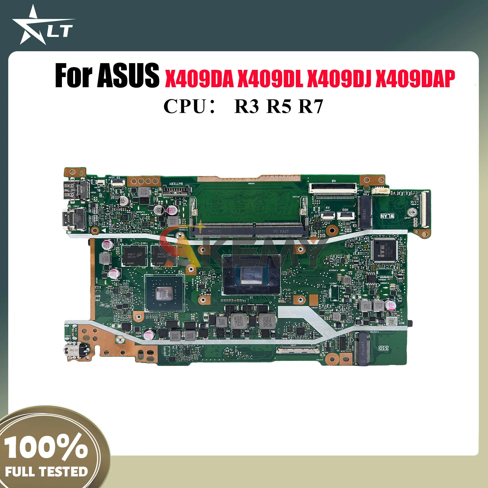 

X409DL Материнская плата для ноутбука ASUS X409DJ D509D D409D X409DAP M409D FL8700DA Y4200D X409DL M509D X409D Материнская плата с процессором R3 R5 R7
