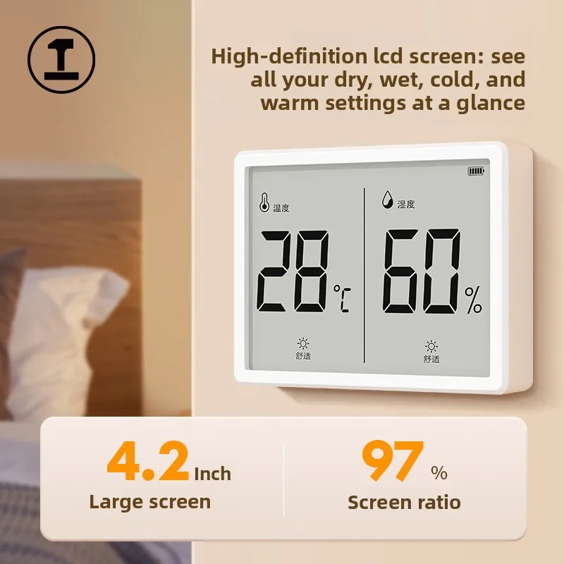 JZD Digital Wall Mounted Thermometer Hygrometer High Precision Indoor Temperature Humidity Gauge for Baby Nursery Room