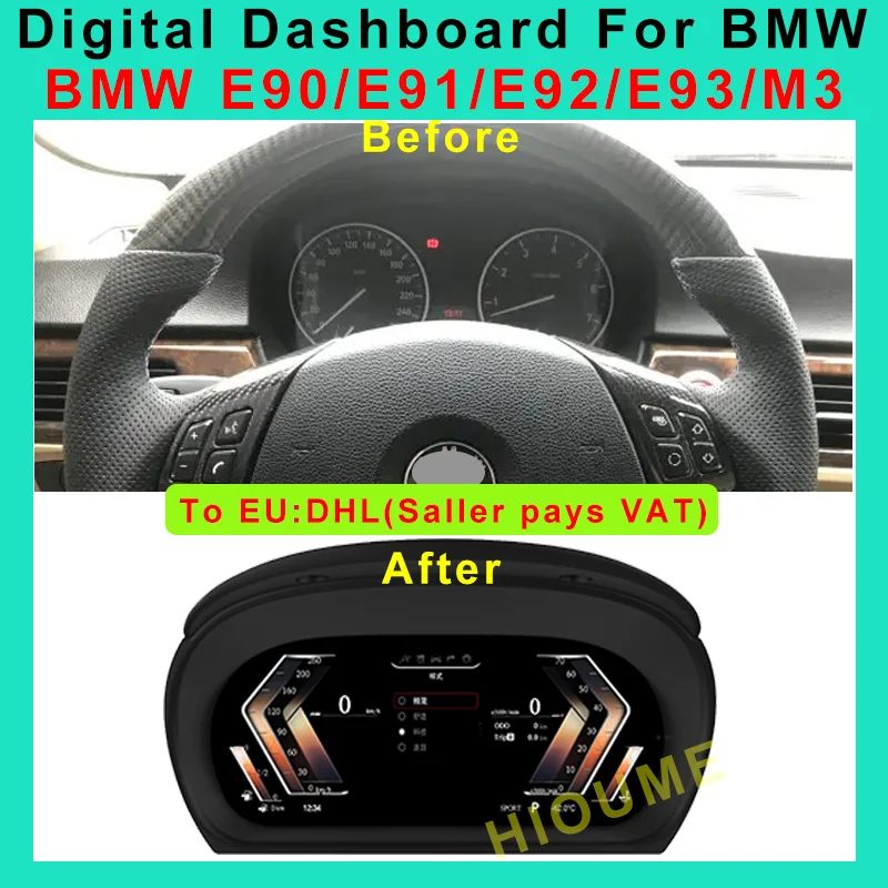 2023 New Digital Cluster Virtual Cockpit M Sport For BMW 3 E90 E91 E92 E93 2005-2012 Car Multimedia Player Dashboard Speed Meter