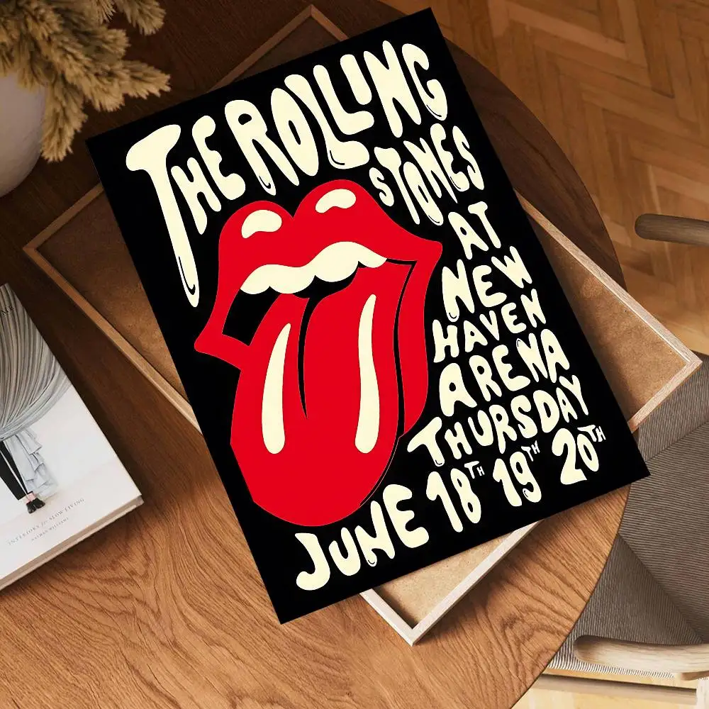 Affiche autocollante DIY du groupe de rock The Rolling Stones, impressions sur papier blanc, affiche