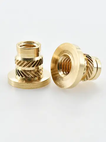 구리 스레드 너트 인서트 M2 M2.5 M3 M4 M5 M6 M8 노트북 3D 인쇄 플랜지 T-너트 널링 스레드 핫멜트 가열 인서트 너트