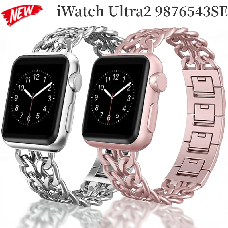 

Metal Strap for Apple Watch Ultra2 9 8 7 6 5 4 3 SE Band Stainless Steel Links Bracelet for Iwatch 45mm 41mm 40mm 44mm 42mm 38mm