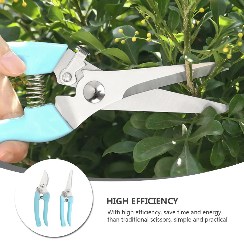 

2Pcs Garden Pruning Shears Labor-Saving Durable Gardening Scissors Portable Tree Twigs Branch Cutting Tools Safety Lock Design