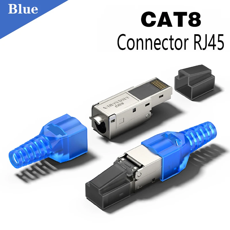 Ventie RJ45 Cat8 Cat7 Cat6A-connectoren Gereedschapsvrije herbruikbare Ethernet-afsluitingspluggen, internetstekker, snelle veldinstallatie