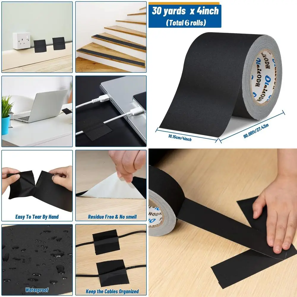 

4-Inch x 30-Yard Heavy-Duty Cloth Gaffer Tape, Non-Reflective, Water-Resistant, Residue-Free, Ideal for Indoor and Outdoor Use