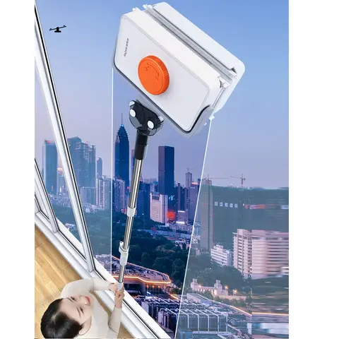 전문 자기 홈 창 클리너 브러시 더블 텔레스코픽 막대 슈퍼 창 자기 유리 청소 도구