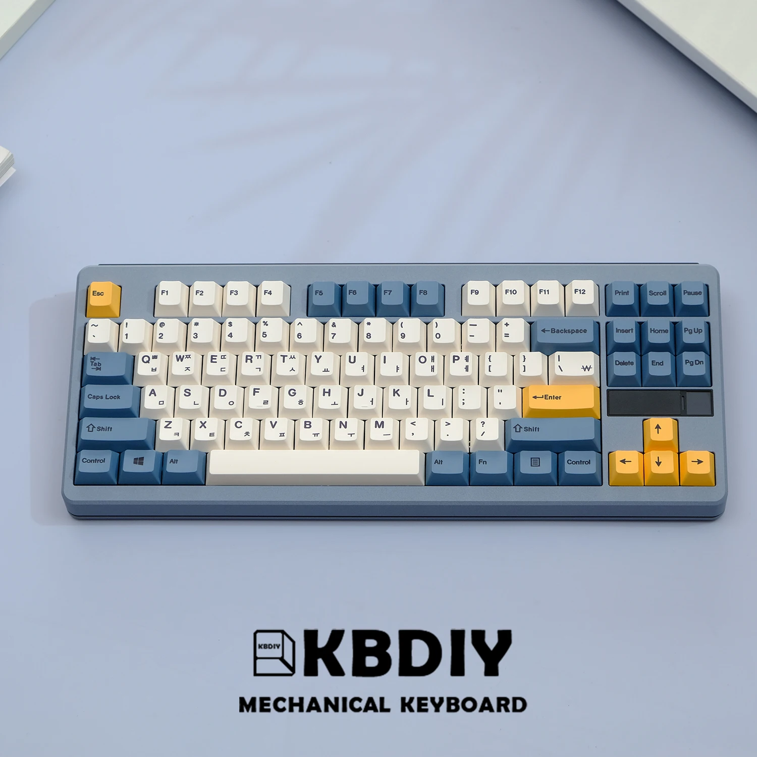 KBDiy 145 Tasten/Set PBT Aprikose Gelbe Tastenkappe Koreanisches Kirschprofil Tastenkappen für mechanische Tastatur 7U DIY Custom für GMK67 GMK75 – Detail 3