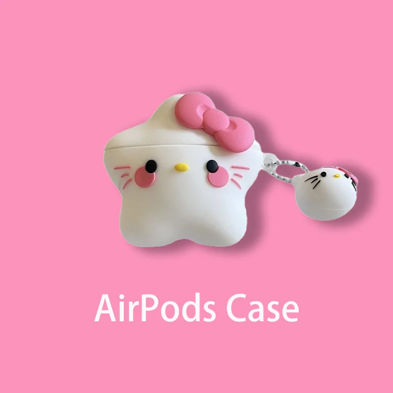 

Star Hello Kitty Apple Airpods Earphone Cover Anime Cartoon Sanrio Airpods Pro Earphone Cover Generation Silicone Cover Gift