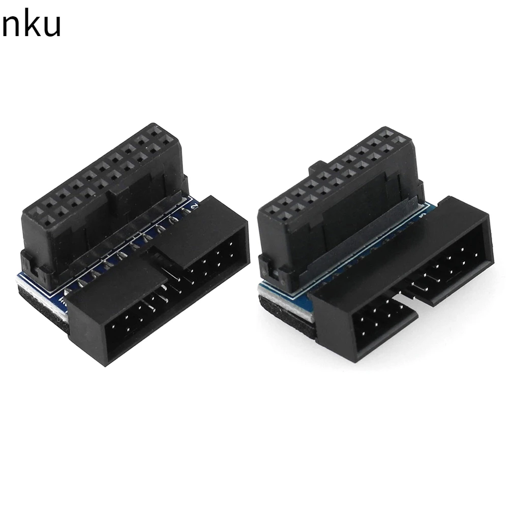 

Nku USB 3,0 19Pin адаптер для передачи данных 19Pin штекер-гнездо 90-градусный конвертер разъем материнской платы для настольного ПК