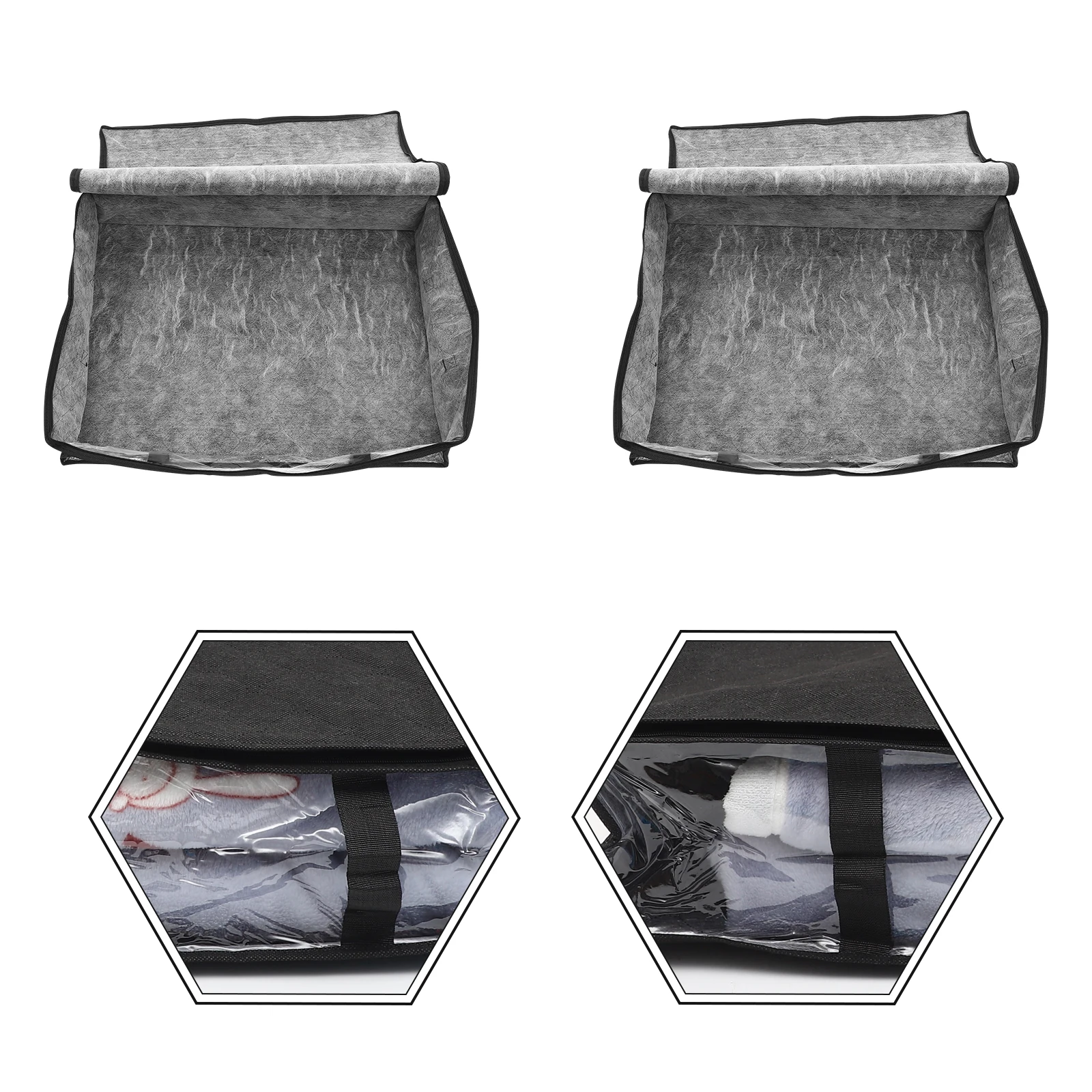 

2pcs Foldable Clothes Bags Large Capacity Underbed Storage Organizers Sturdy Reusable Home Bedroom Storage Solutions